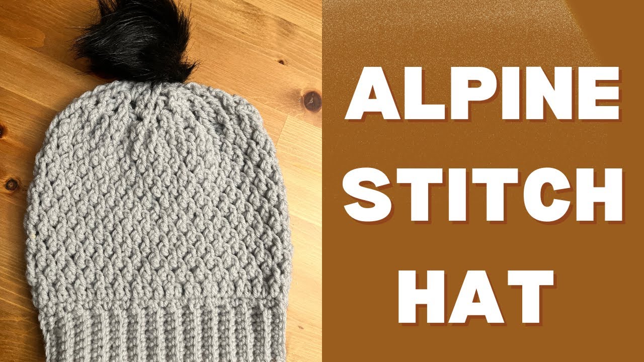 FAST Crochet Beanie for Beginners 🧶 Easy Alpine Stitch Hat (1-Row Repeat!)