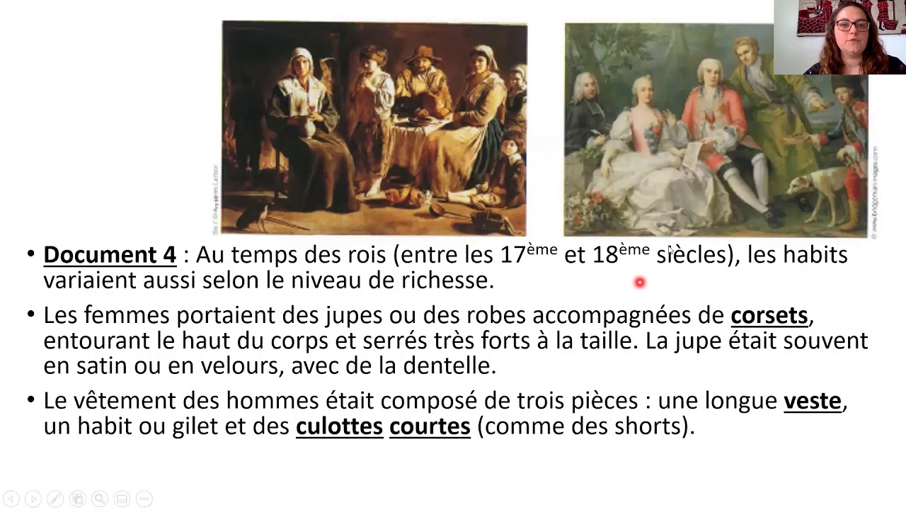 Le&ccedil;on sur l'&eacute;volution de l'habillement T7