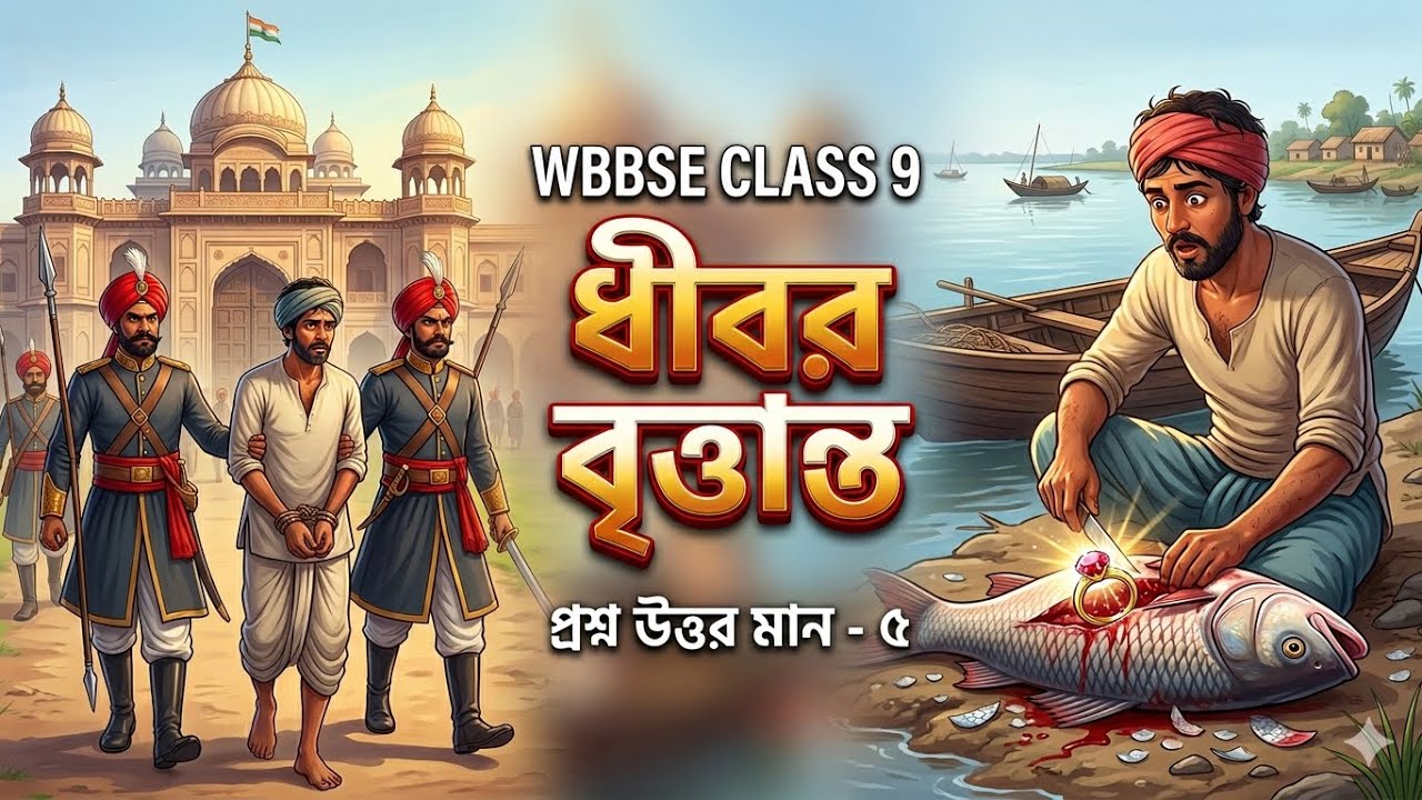 ধীবর বৃত্তান্ত। ক্লাস 9 । প্রশ্ন উত্তর । মান ৫ । #class9 #class9bengali #wbbse 