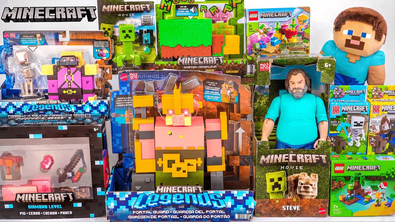 Minecraft Movie Toy Collection Unboxing | Sniffer Action Figure | Steve Plush | Pig Action Figure