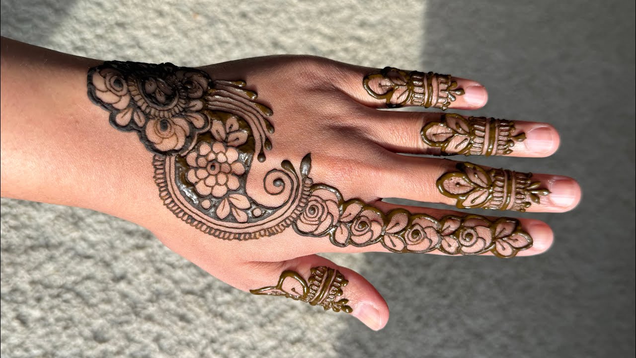 Quick & Simple Back Hand Mehndi Design 🌿 | Beginner Friendly Minimal Back Hand Henna Design ✨