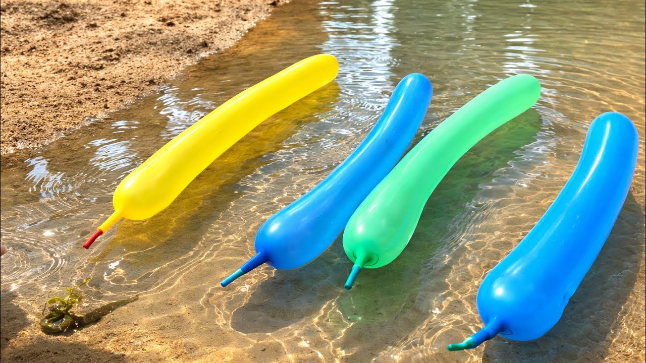 CRAZY! Balloon Rocket Released in River, Launches Uncontrollably!