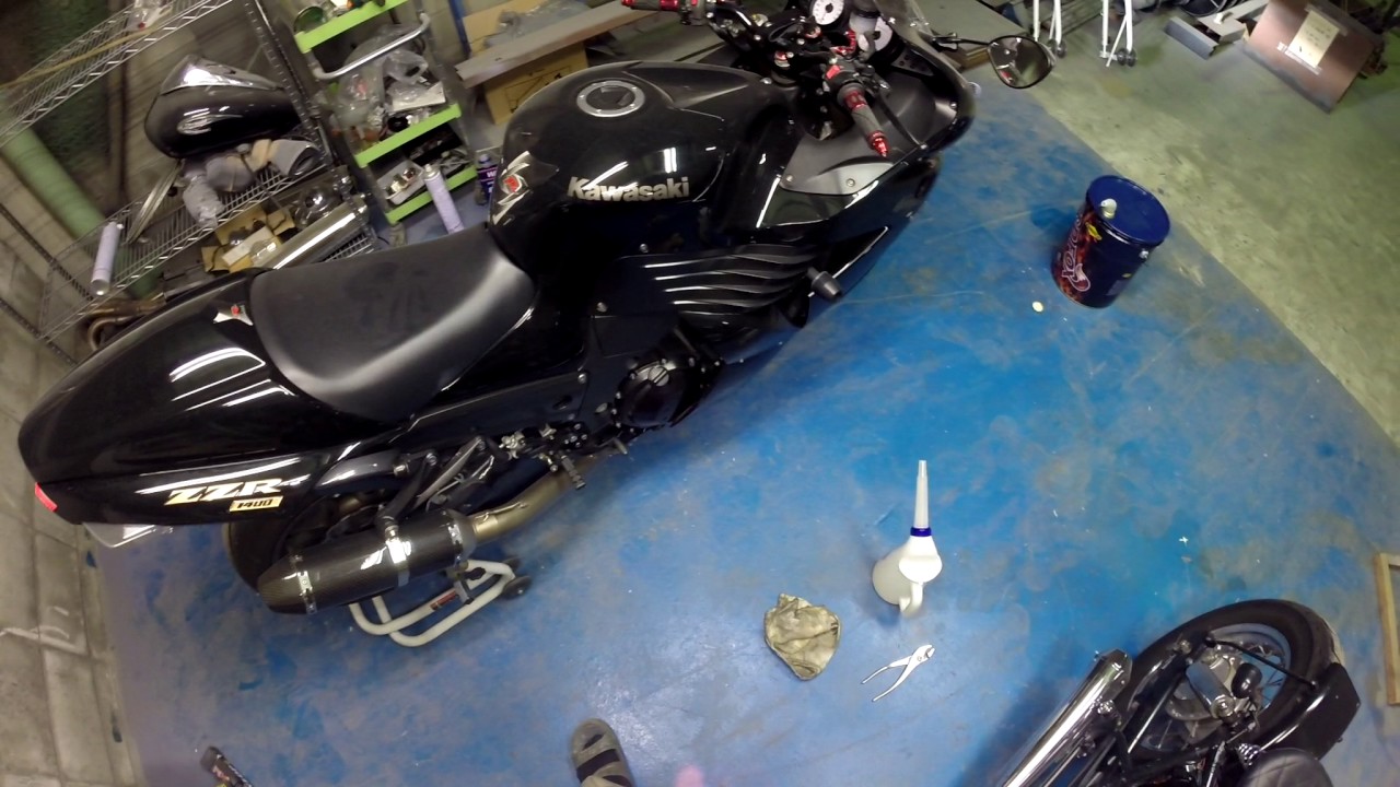 【メンテナンス】06 ZZR1400 オイル交換　SUNOCO(スノコ) REDFOX(レッドフォックス) Racing & Sports 10W-40