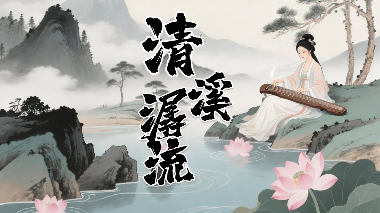 清溪潺流｜古琴完整版｜心如蓮花處處開｜4K水墨禪意純音樂