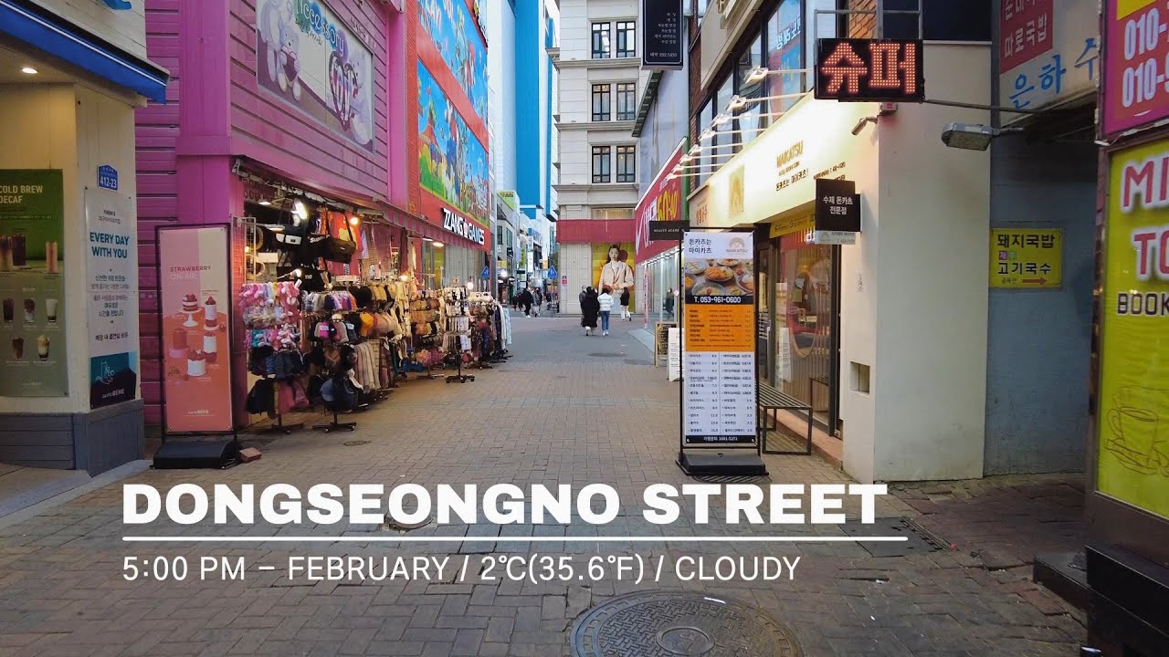 【4k】 Walking Downtown Daegu - The 4th Largest City in Korea