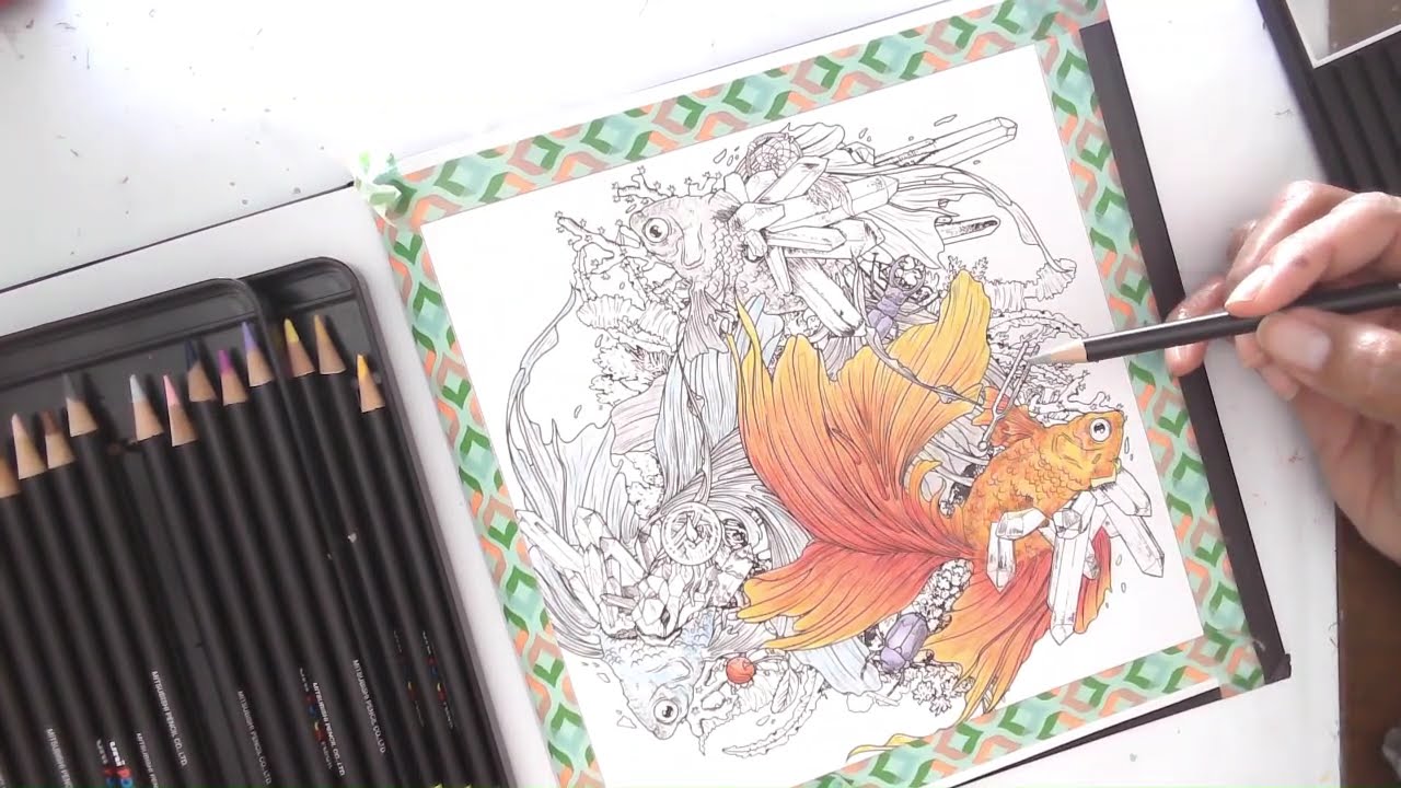 02/10/26 - Coloring in Artist Archive, Gu Geli Book w/ and Dream Voyage with KARIN markers.