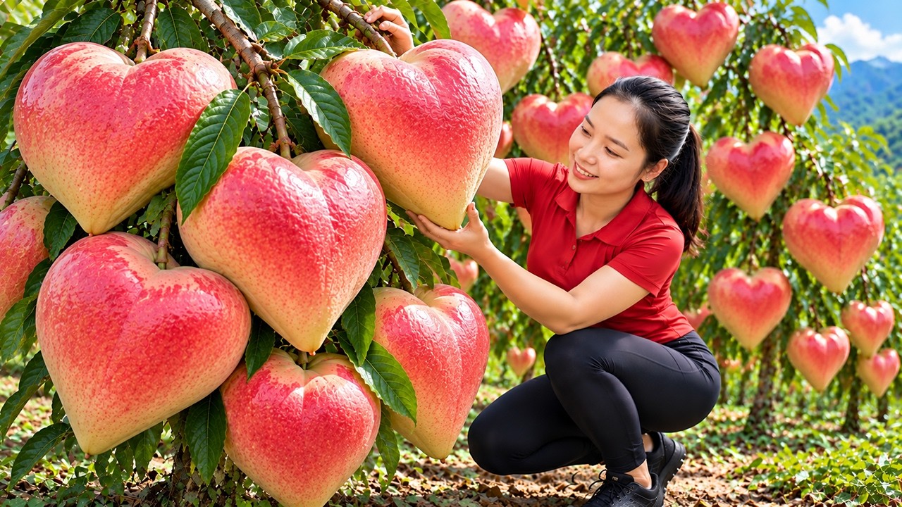 Harvesting Heart-Peach In the Forest Go to Market Sell | Ella New Life