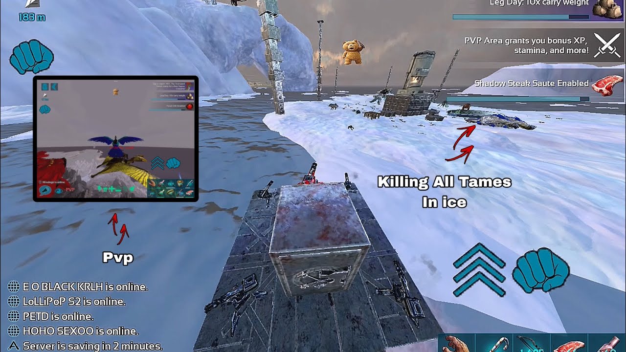 Ark Mobile - Pvp Moments In Serve LEGIT