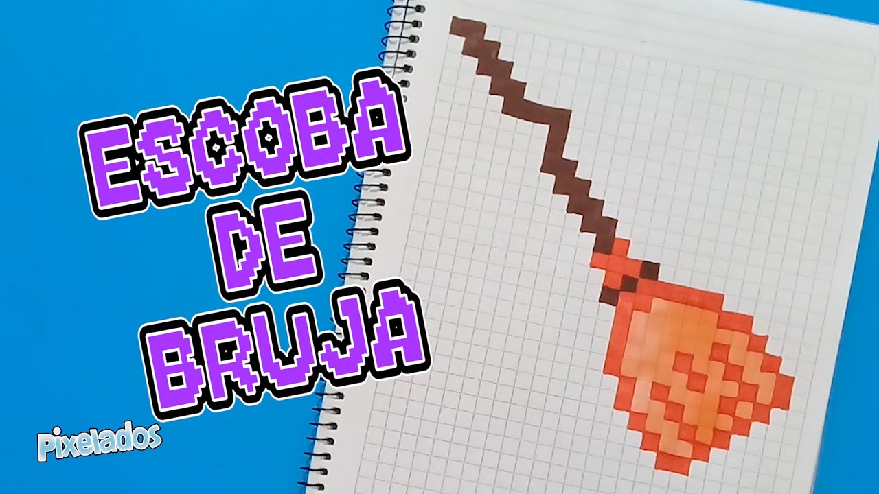 COMO DIBUJAR ESCOBA DE BRUJA PIXEL ART - PIXELADOS