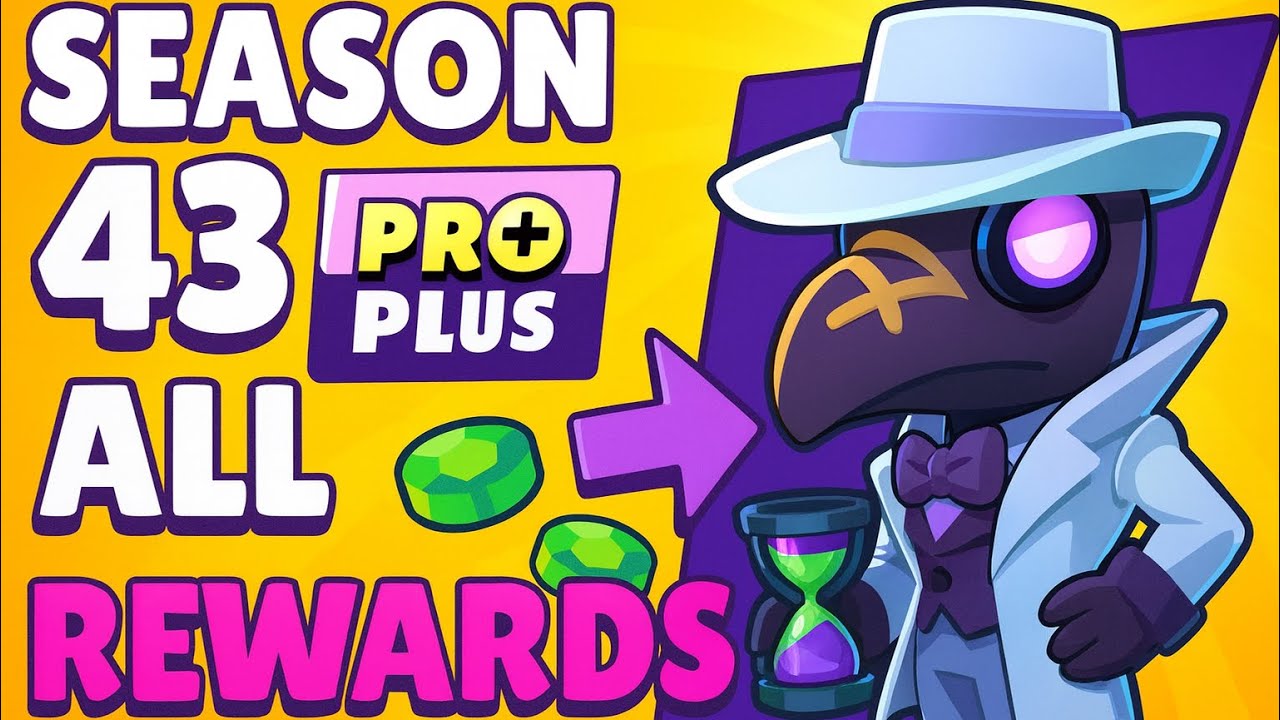 Brawl Stars Pro Pass Plus Season 43 🌟 All Rewards Unlocked | Full Showcase