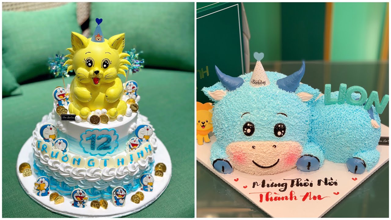 Làm bánh kem Mèo 3D và Trâu 3D - Making 3D Cat and 3D Buffalo Cake - DieuLinh Cake