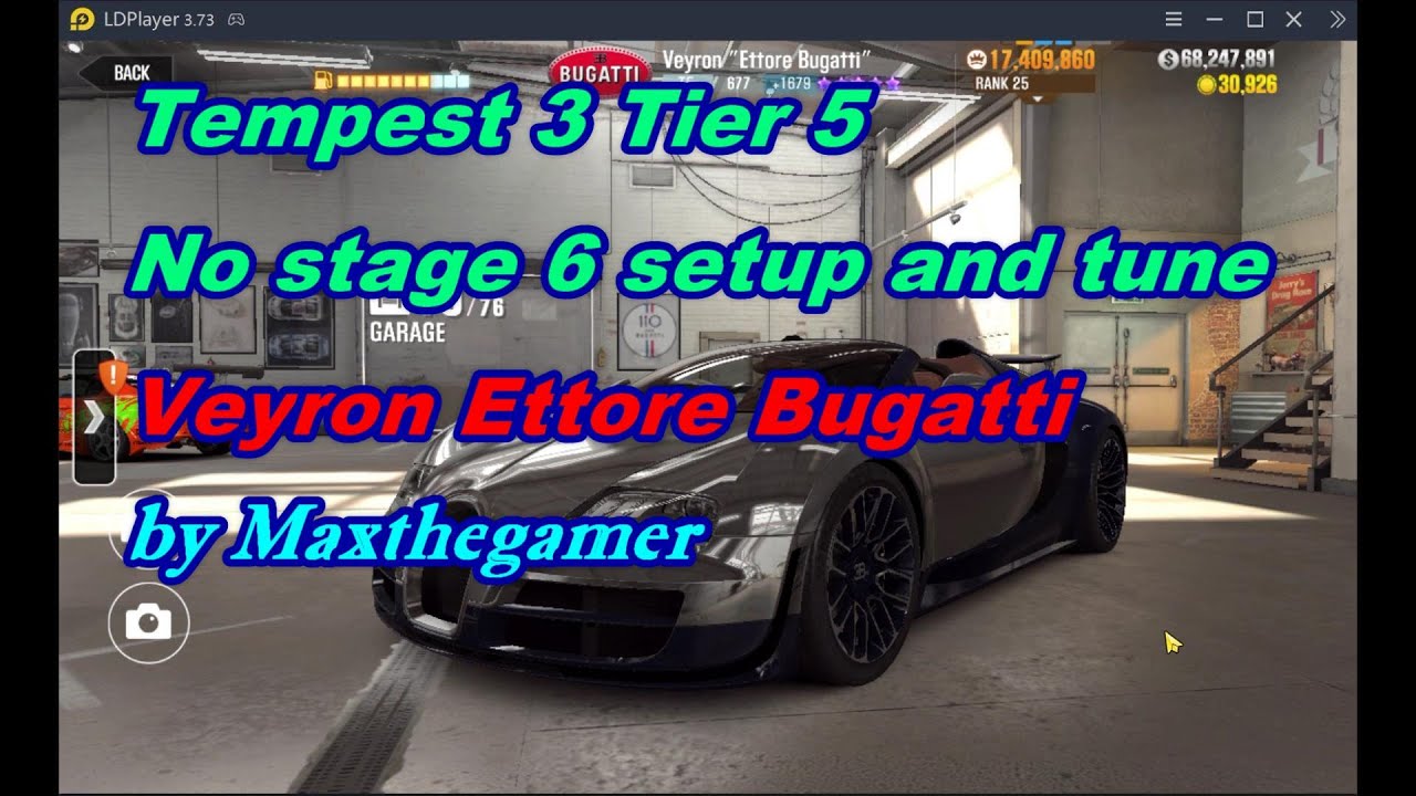 CSR2: Veyron Ettore Bugatti Tempest 3 Tier 5 No S6 Setup