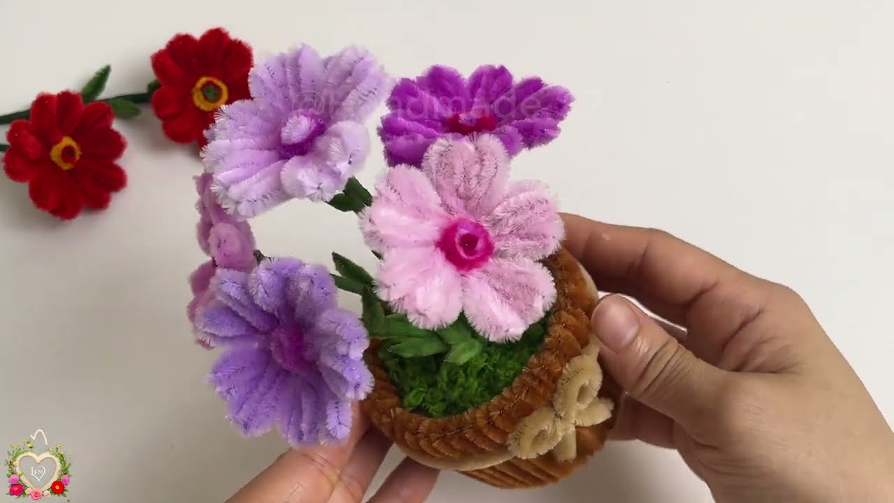 DIY flower - How to make Shibazakura mini pots with pipe cleaners #hms2