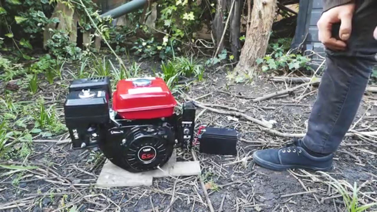 Eberth 6.5hp honda clone petrol engine unboxing and starting overview with sound