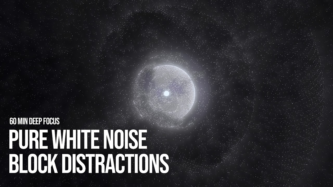 1 Hour Deep Sleep & Focus | Pure White Noise | Celestial Generative Visuals