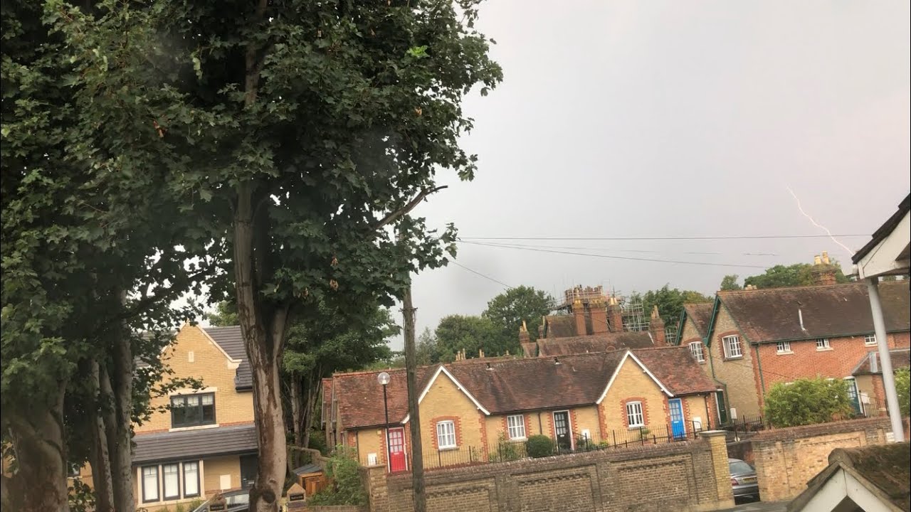 Severe Thunderstorm With Close Lightning Strikes In Watford Hertfordshire UK 12th August 2020