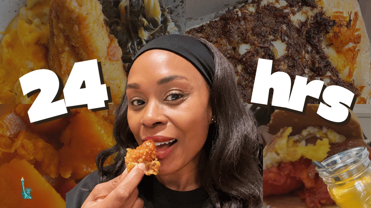 only eating at black owned restaurants in nyc for 24hrs | food + travel vlog