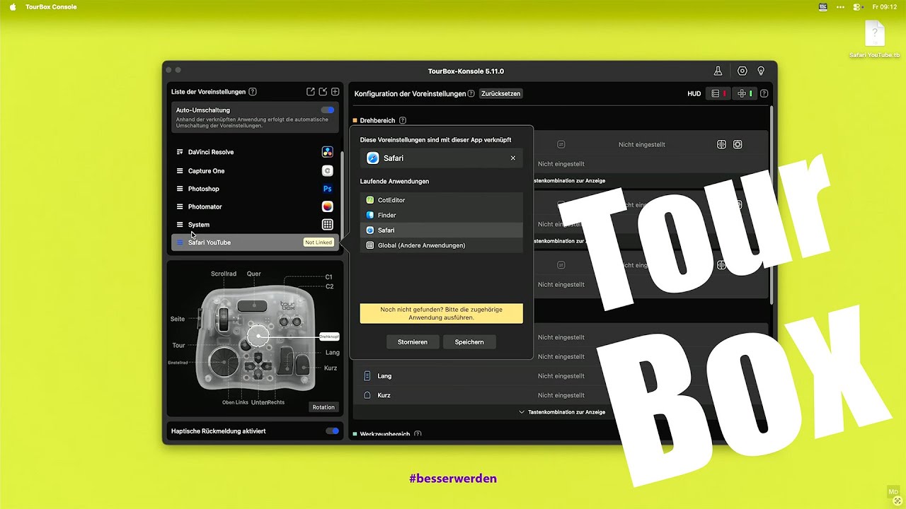 Tourbox für eigene Programme – individuelle Profile & System-Workflows