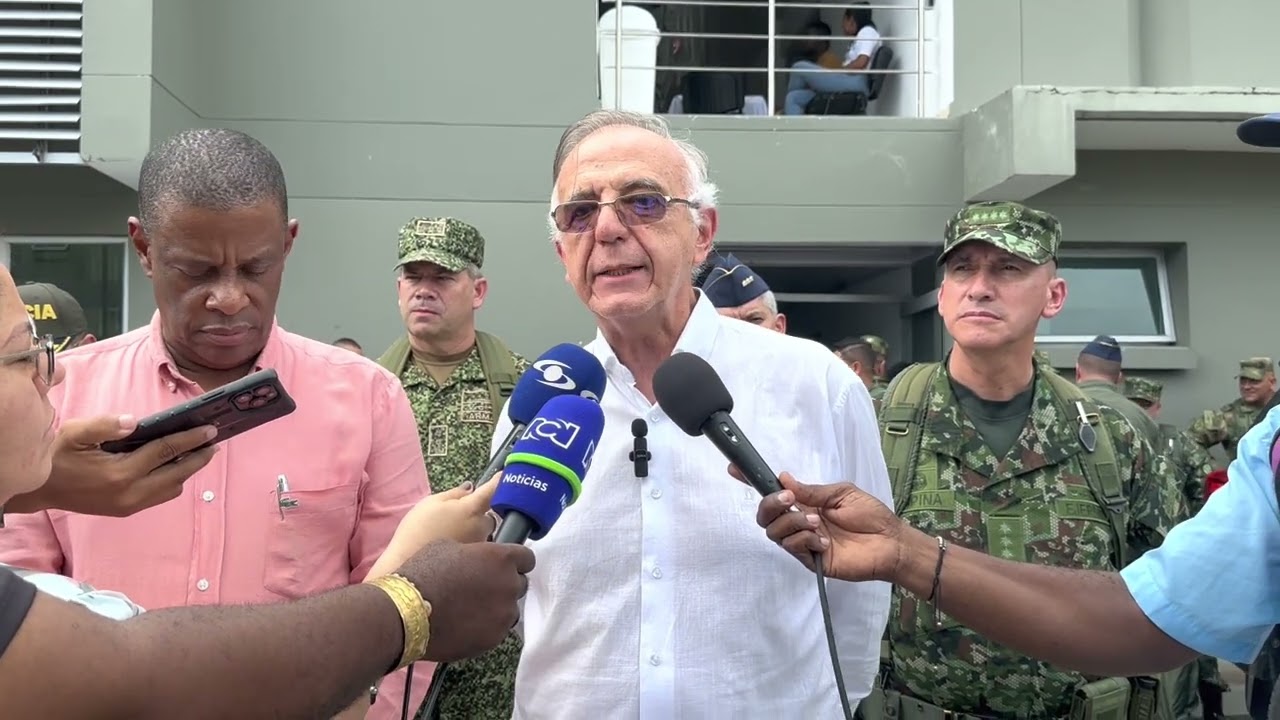Declaraciones Mindefensa desde Istmina, Chocó: Plan de choque contra extorsión y minería ilegal