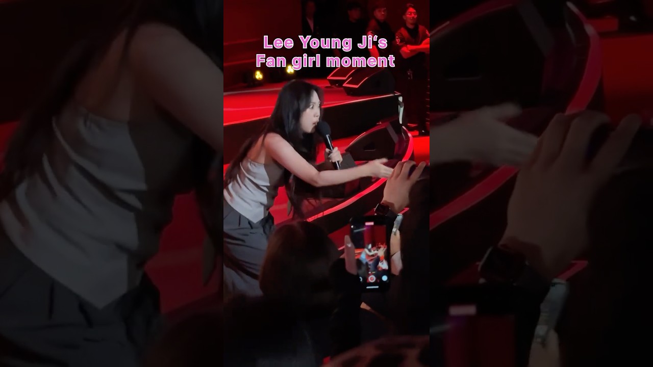 Young Ji is a fangirl! #kpop #kculture #kcon2025 #kconla #leeyoungji #youngji #leebyonghun