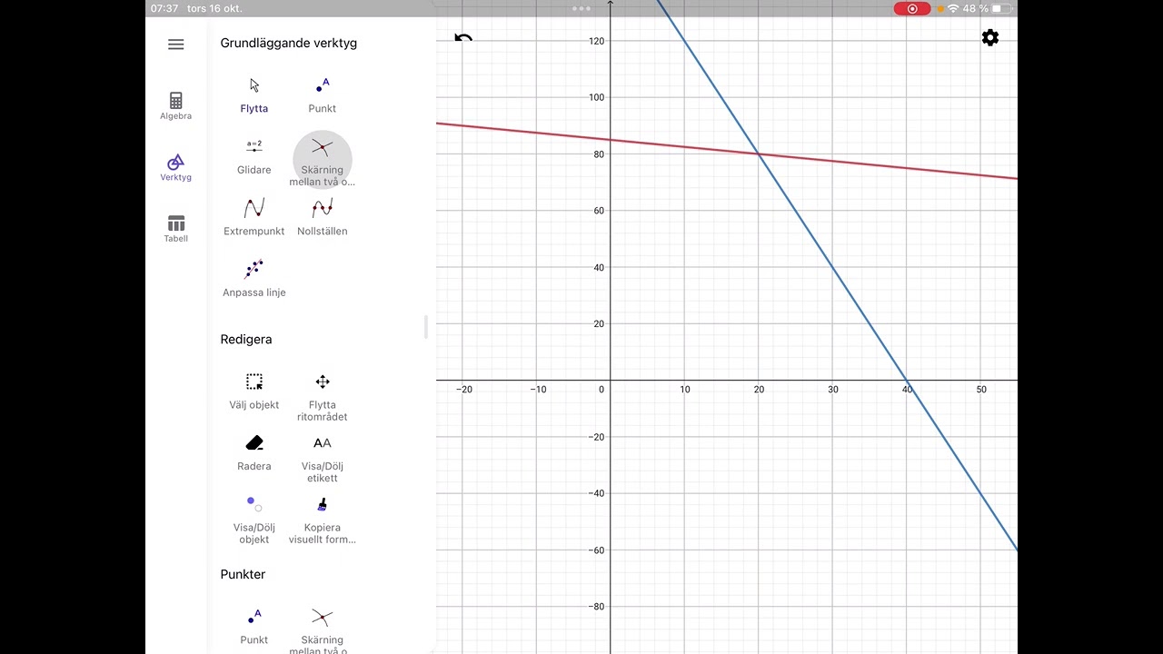 Linj&auml;r Optimering med Geogebra
