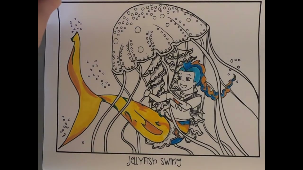 Water wonders coloring page jelly fish swing