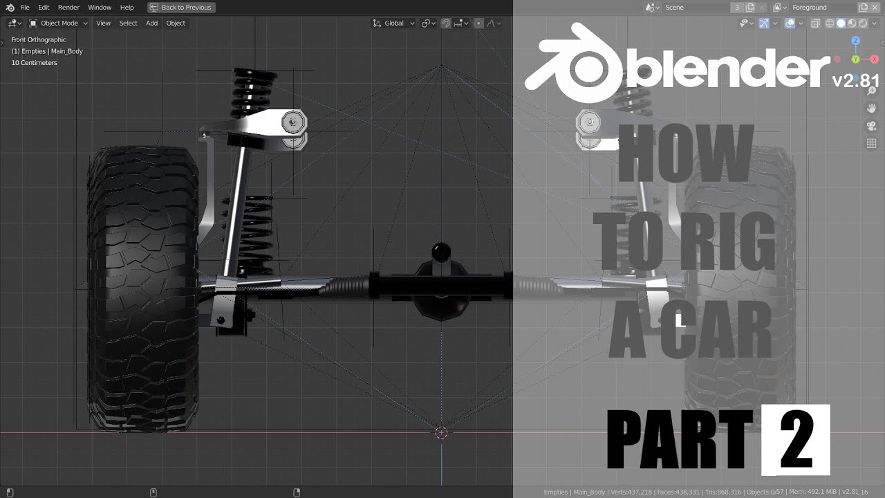 Blender 2.81 - Rigging A Car - Part 2 (Front Suspension)