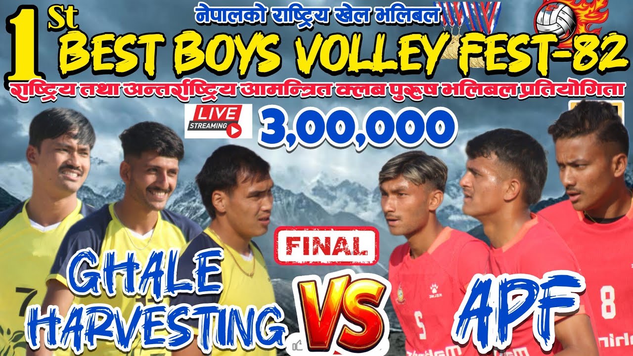 APF VS Ghale Harvesting . Final match best boys volley fest 2082 . Bhimad Media Hub