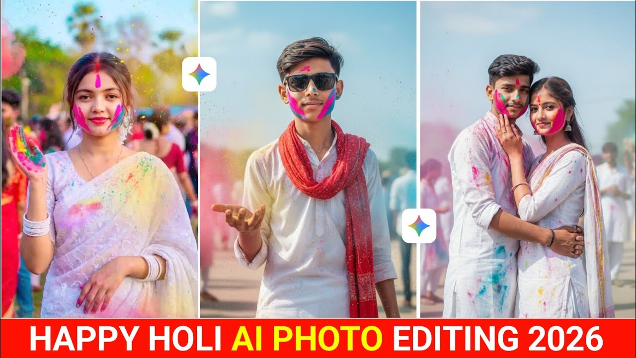 🔥 Holi Photo Editing 2026 | Google Gemini Holi Photo Editing | Happy Holi AI  Photo Editing