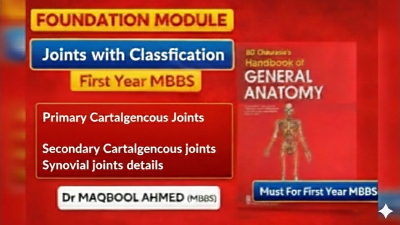 GENERAL ANATOMY FOUNDATION MODULE BD-CHAURACHIA |JOINTS Part 2| Dr Maqbool Ahmed 