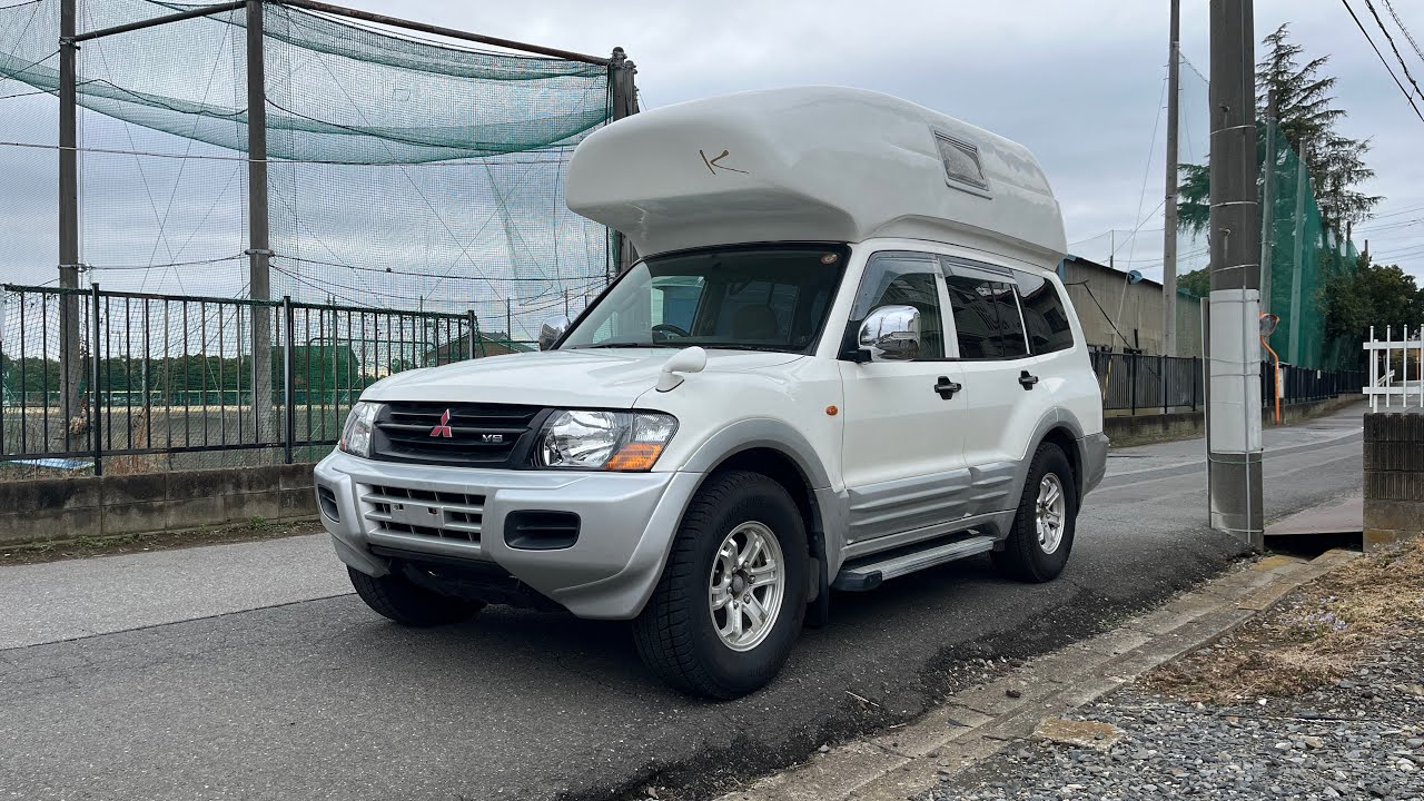 オートリリーフ　三菱パジェロ　キャンピングカー　V73W ロング　ZR 7人乗り　車内泊　トレーラーヘッド　ファミリーキャンプにも