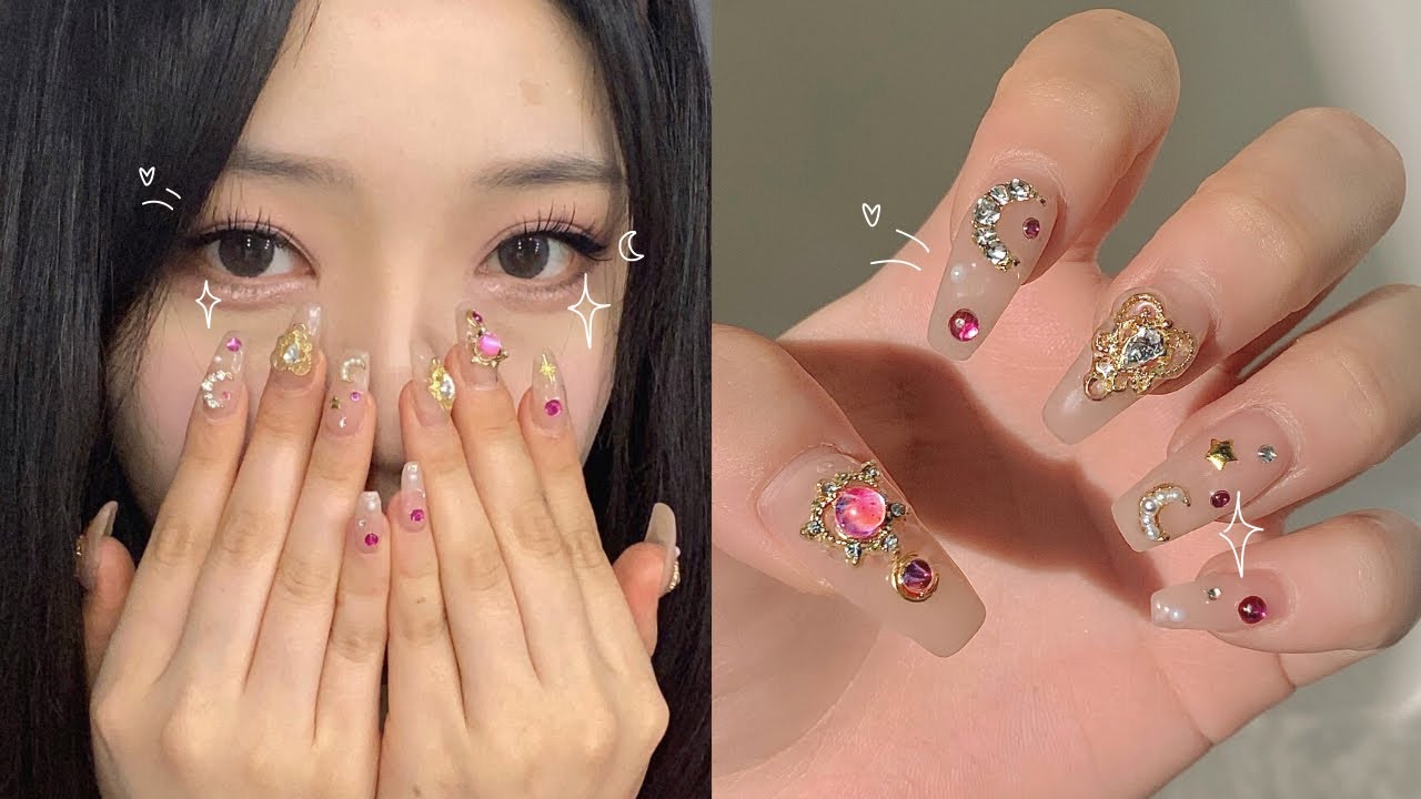 do korean gel nails with me! 𓆩♡𓆪 sailor moon inspired nails | nail therapy ep. 7