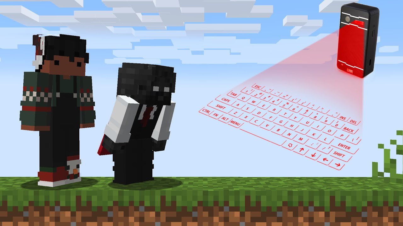Minecraft, but with a LASER Keyboard