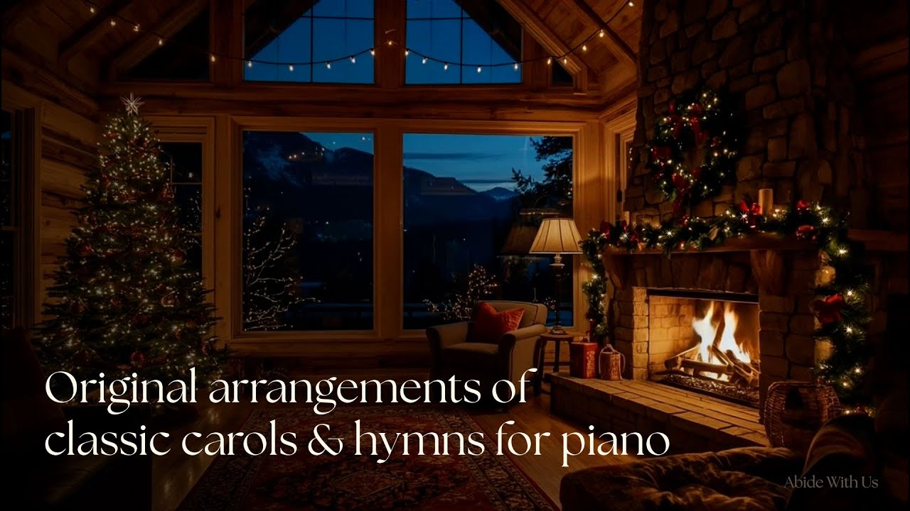 Sacred Christmas | Classical Piano Duets & Cozy Cabin Fireplace Ambience