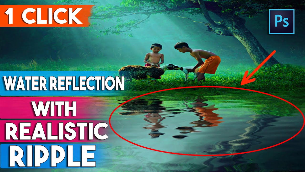 Water Reflections with Realistic Ripples Photoshop Actions