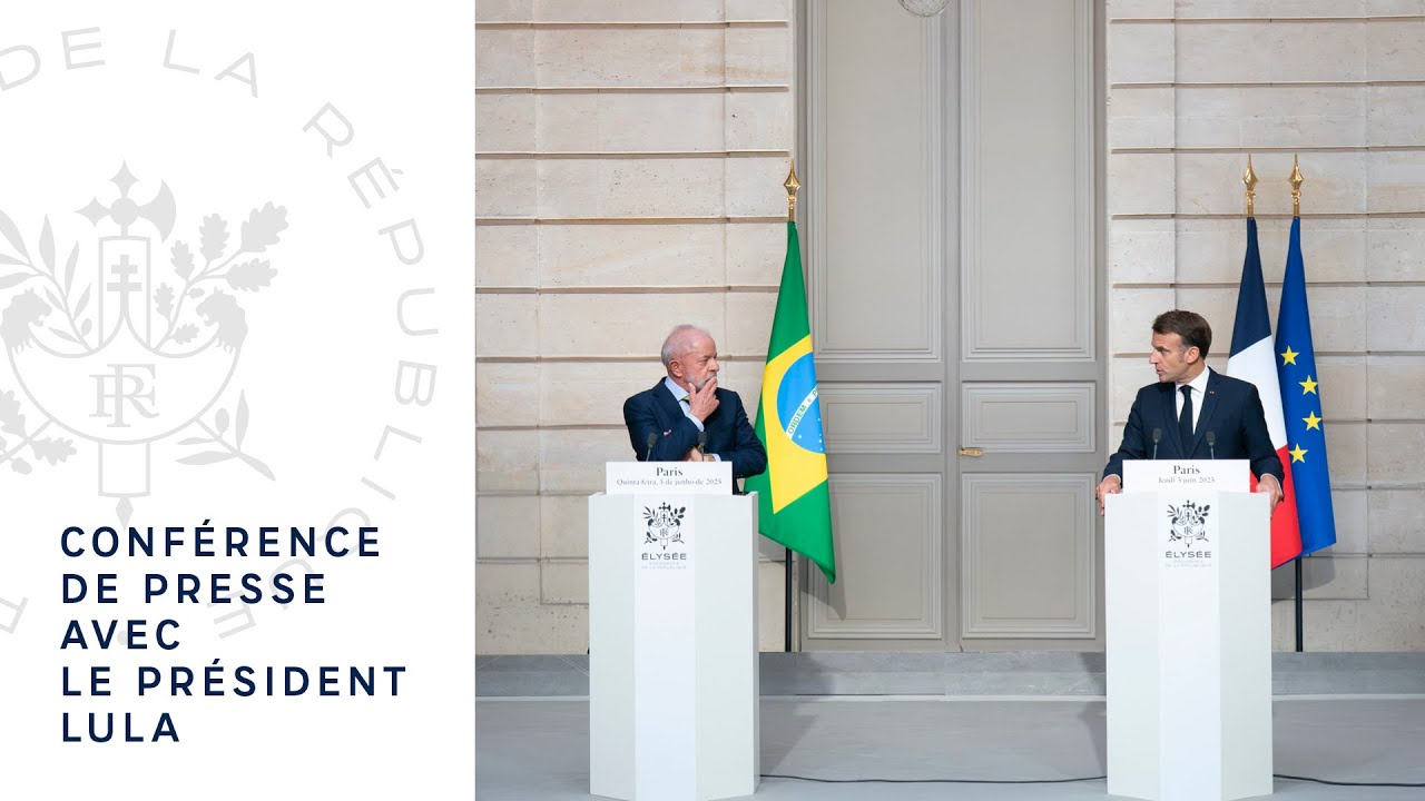 Visite d'État du Brésil : Conférence de presse du Président Emmanuel Macron et du Président Lula.