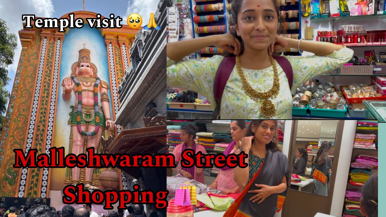 📍Malleshwaram Shopping vlog 🛍️ | Temple visit 🛕 #yashuvlogs