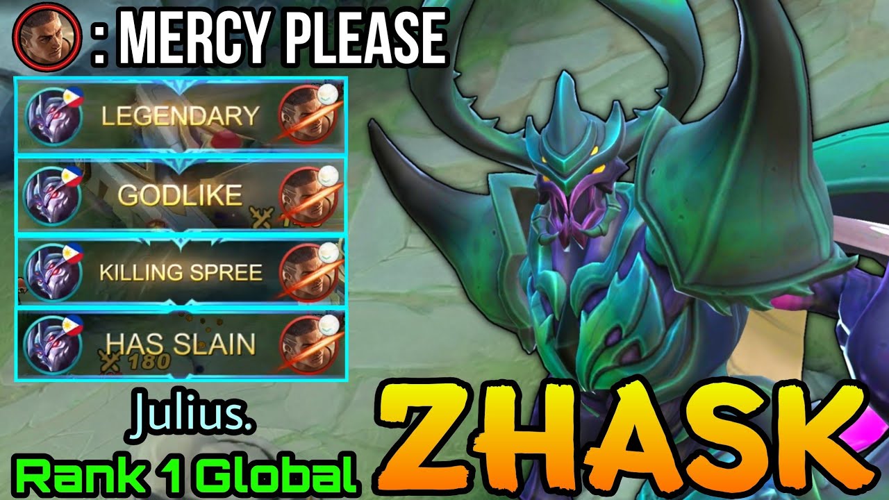 Offlane Monster Zhask MVP Plays! - Top 1 Global Zhask by Julius. - MLBB