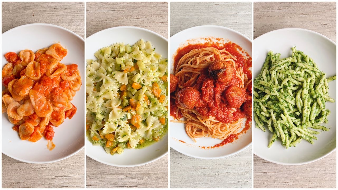 4 RICETTE CON LA PASTA || ORECCHIETTE - POLPETTE AL SUGO - PESTO