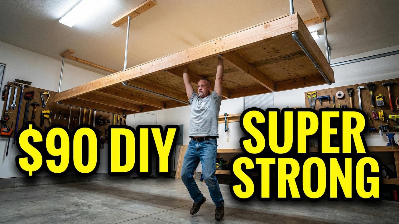 The Ultimate DIY Hanging Garage Shelves Design You Need To Try! Garage Storage Ideas