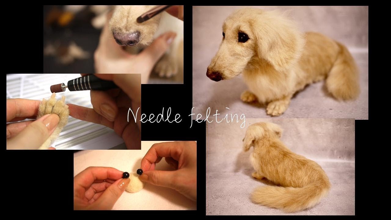 【ニードルアート】ミニチュアダックスフンド｜羊毛フェルト｜Miniature Dachshund Needle Felting