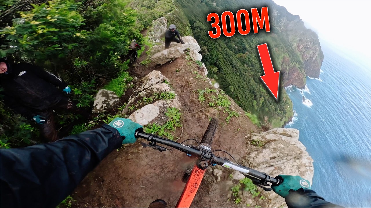 An GEFÄHRLICHER 300m Klippe Mountainbiken - Madeira Boca Do Risco Video 1