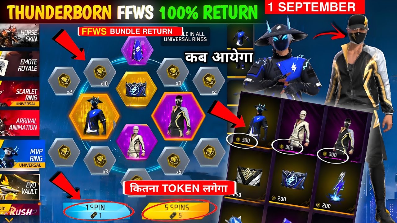 FFWS RETURN💥 Thunderborn Mvp Bundle Event 💯🤯|Ffws Bundle,Mvp Ring| free fire new event| ff new event
