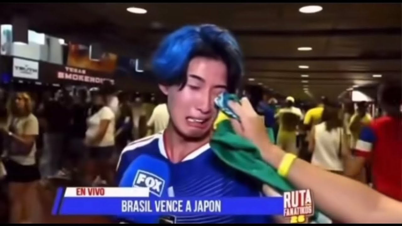 Japanese Fan Crying Brazil VS Japan Football