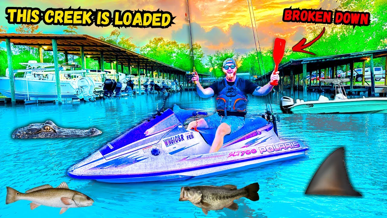 Fishing & Exploring Ultra-Diverse Florida Creek Systems **BROKE MY JET SKI**