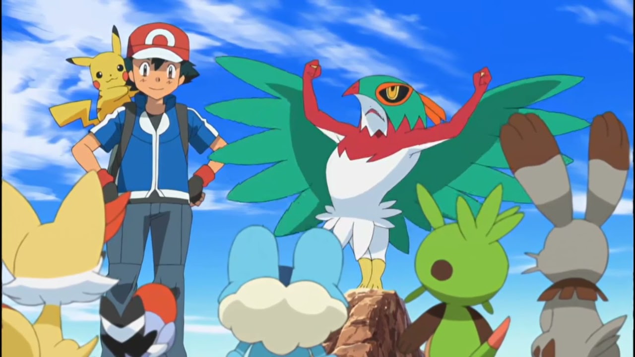 Pokemon XY Ash And His Friend's Introduce Hawlucha To Every Other Pokemon