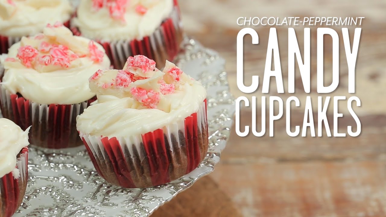 Chocolate-Peppermint Candy Cupcakes | Holiday Cooking
