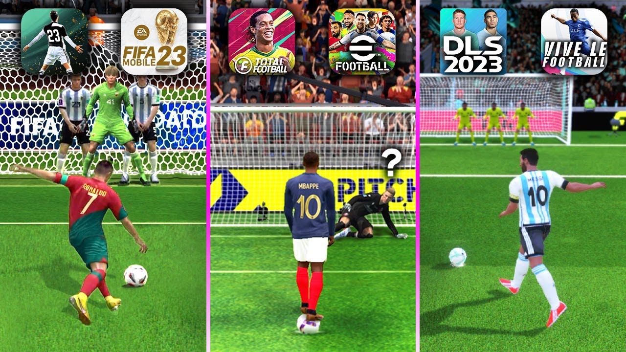 DLS vs Total Football vs eFootball 23 vs Vive Le vs FIFA 23 vs Soccer Cup | Realistic Penalty
