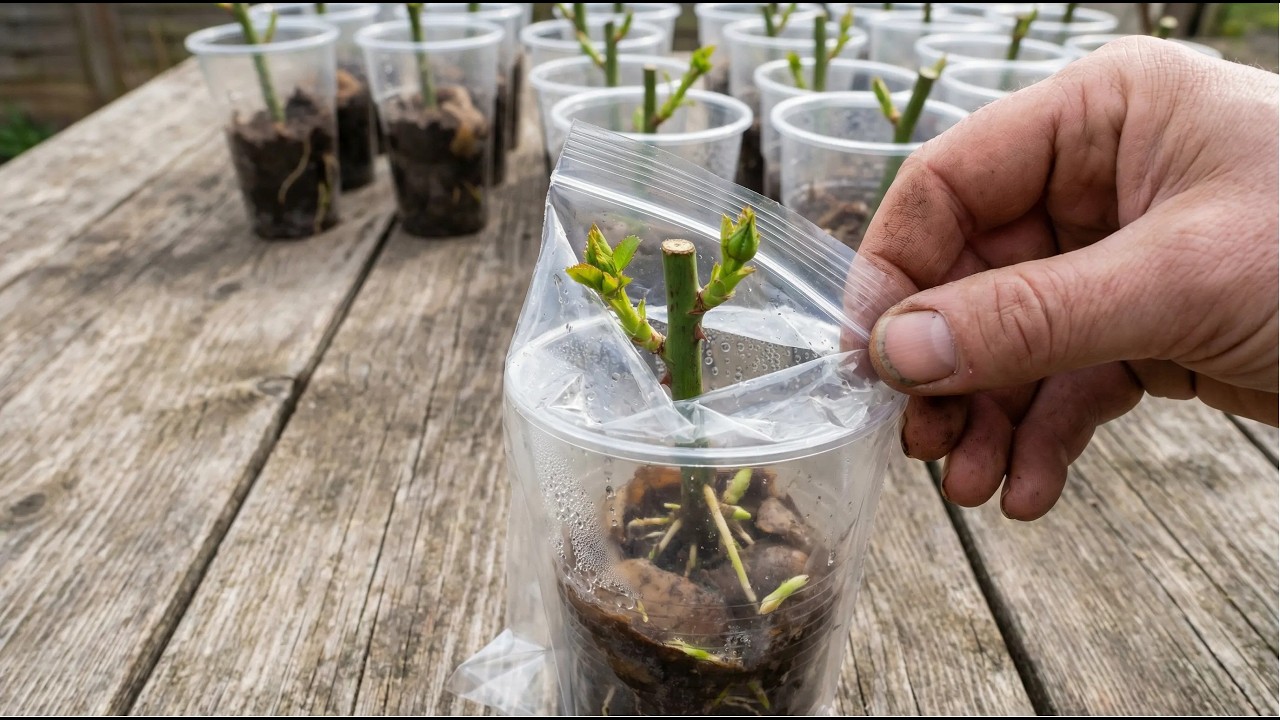 Tips for using potatoes to propagate roses - Germination and rooting in just one night.