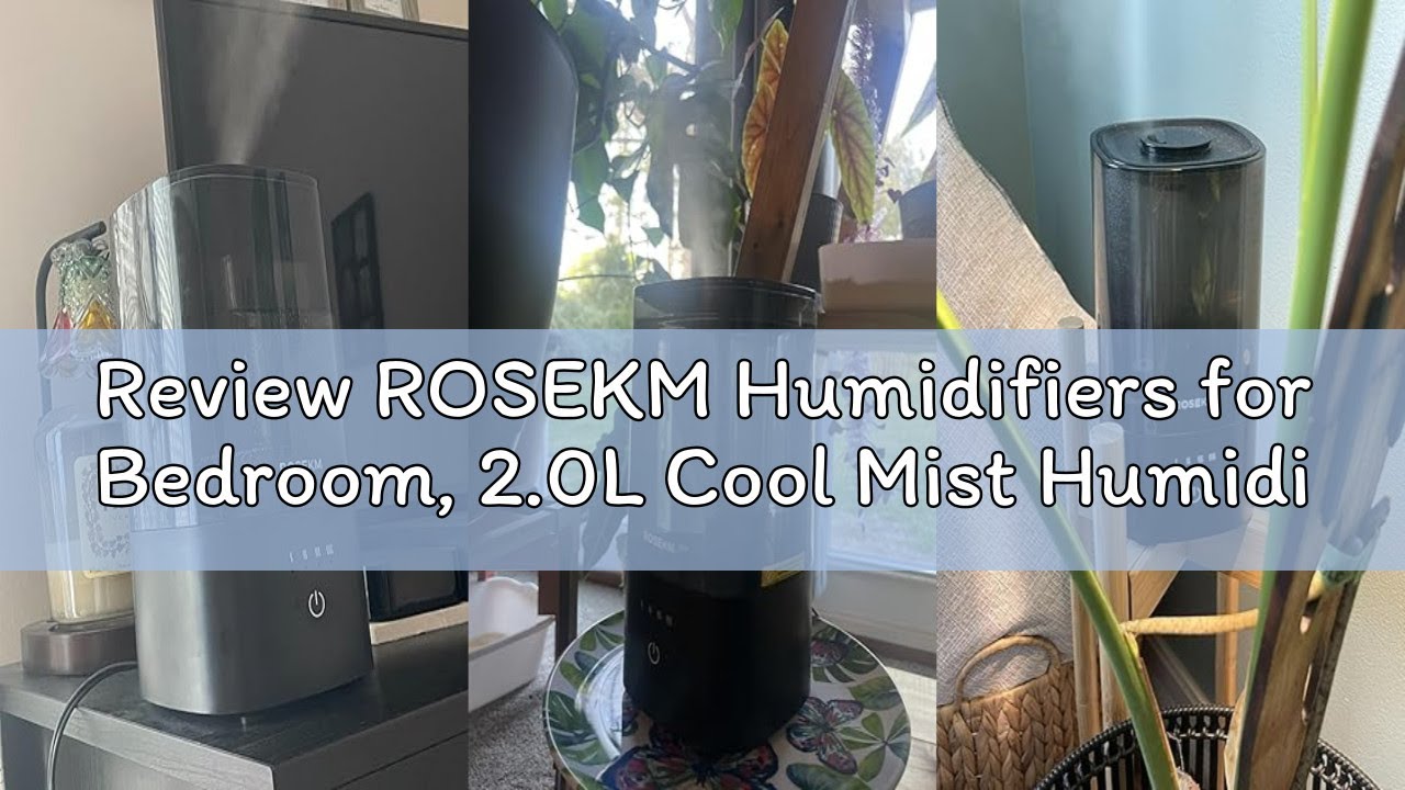 Review ROSEKM Humidifiers for Bedroom, 2.0L Cool Mist Humidifier for Home Plant and Baby Nursery, Qu